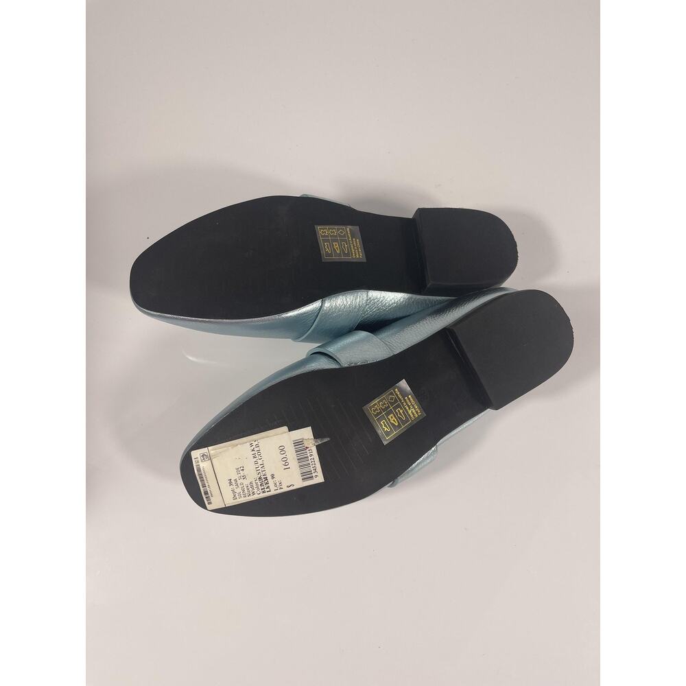 Sol Sana Renold Slide Shoes Women's Size 36 Blue Metallic Leather Loafers New - Picture 7 of 9